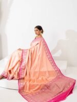 Lakshita (Peach Pink Kadwa Mushru Satin Saree) - Image 3