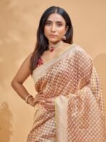 Malvika (Peachish Gold Bootiedar Tissue Saree) - Image 4
