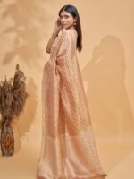 Malvika (Peachish Gold Bootiedar Tissue Saree) - Image 3