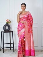 Bhavya (Pink Shikargah Banarasi Saree) - Image 2
