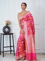 Bhavya (Pink Shikargah Banarasi Saree) - Image 3