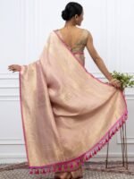 Kumudini (Pink Tanchoi Georgette Saree) - Image 3