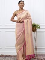 Kumudini (Pink Tanchoi Georgette Saree)