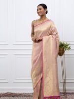 Kumudini (Pink Tanchoi Georgette Saree) - Image 2