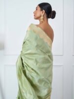 Ragini (Pista Green Zari Weave Saree) - Image 4