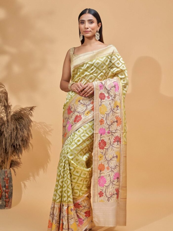 Vaidehi (Pista Kora Paithani Border Saree) - Image 1