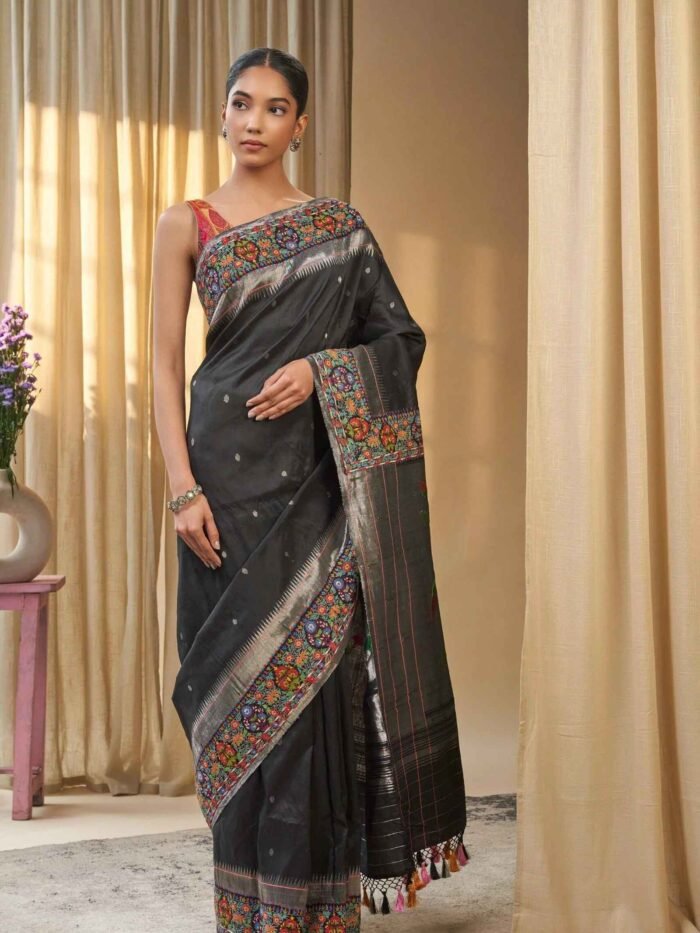 Rukmini (Fusion Paithani Pure Silver Zari Saree) - Image 3