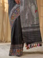 Rukmini (Fusion Paithani Pure Silver Zari Saree) - Image 4