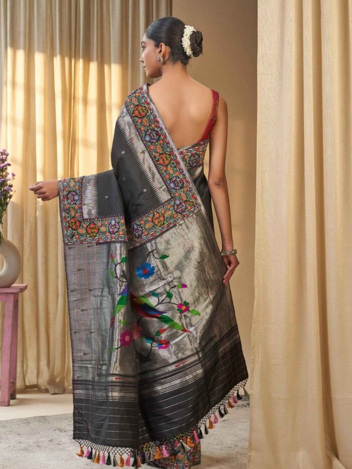 Rukmini (Fusion Paithani Pure Silver Zari Saree) - Image 2