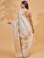 Ishani (Pristine White Kadwa Saree) - Image 2