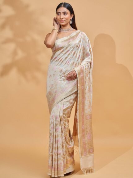 Ishani (Pristine White Kadwa Saree)