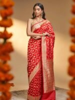 Purnima (Kadwa Meenakari Jangla Floral Saree) - Image 4