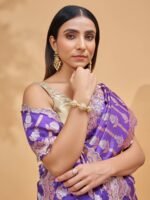 Charita (Purple Scallop Border Saree) - Image 5