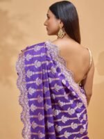 Charita (Purple Scallop Border Saree) - Image 4
