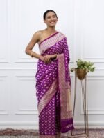 Bhanupriya (Purple Shikargah Kadwa Saree)