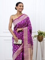 Bhanupriya (Purple Shikargah Kadwa Saree) - Image 4