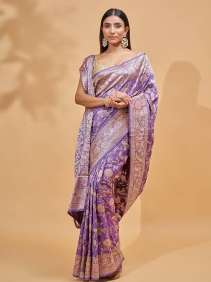 Nandini (Purple Shikargha Kadwa Saree)