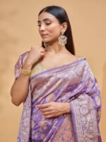 Nandini (Purple Shikargha Kadwa Saree) - Image 5