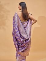 Nandini (Purple Shikargha Kadwa Saree) - Image 4