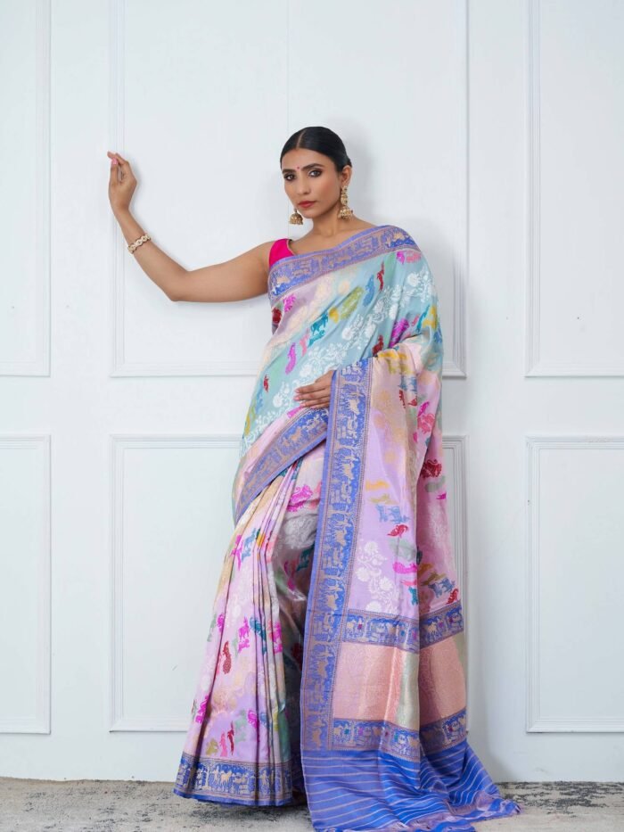 Sharvani (Rangkat Shikargah Blue Saree) - Image 4