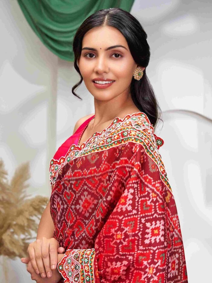 Red Handcrafted Banarasi Sarees