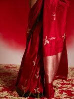 Deepmala (Red Pure Mushru Satin Saree) - Image 5