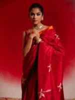 Deepmala (Red Pure Mushru Satin Saree) - Image 4
