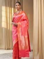 Rohini (Regal Jamawar Hot Pink Mushru Saree)