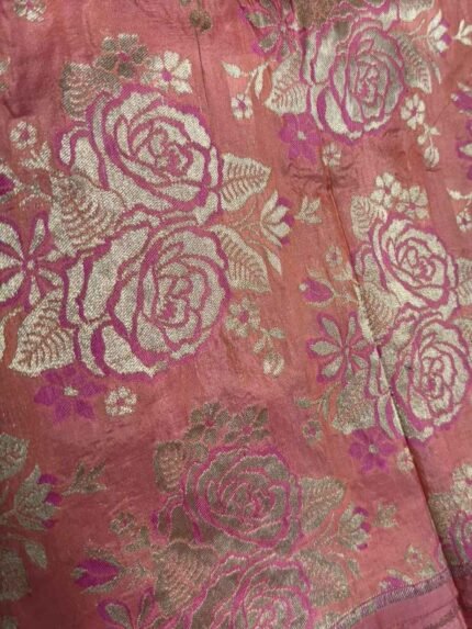 Rohitaamya Fabric (Brocade Katan Silk Roses Jaal)