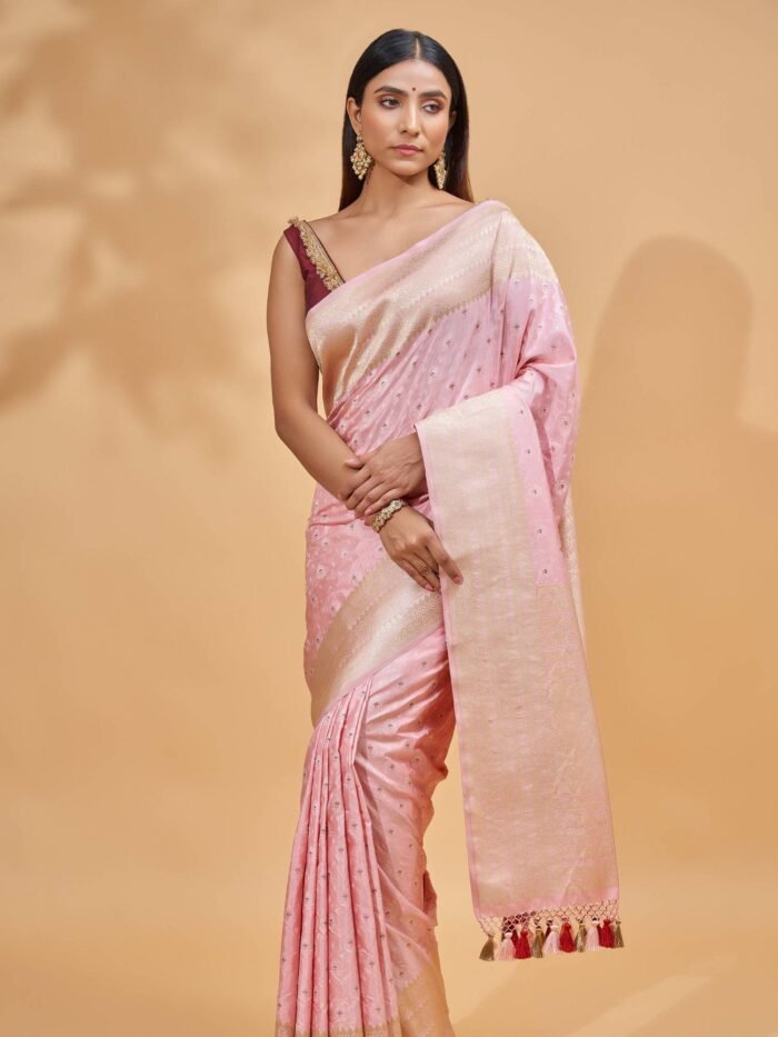 Vaishnavi (Rose Pink Katan Silk Saree) - Image 2
