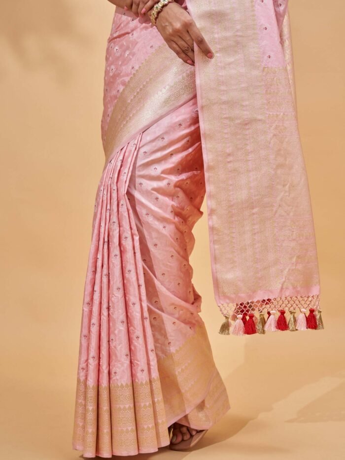Vaishnavi (Rose Pink Katan Silk Saree) - Image 5