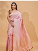 Vaishnavi (Rose Pink Katan Silk Saree)