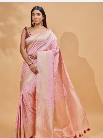 Vaishnavi (Rose Pink Katan Silk Saree)