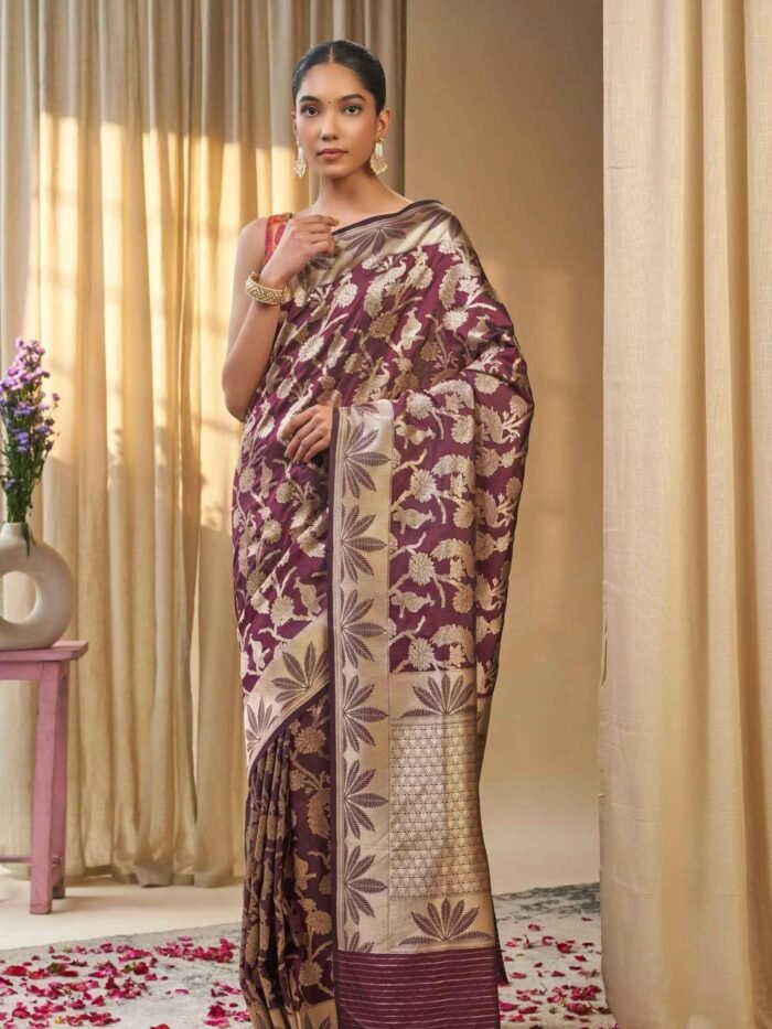 Hemangini (Grand Shikargah Cutwork Katan Saree) - Image 1