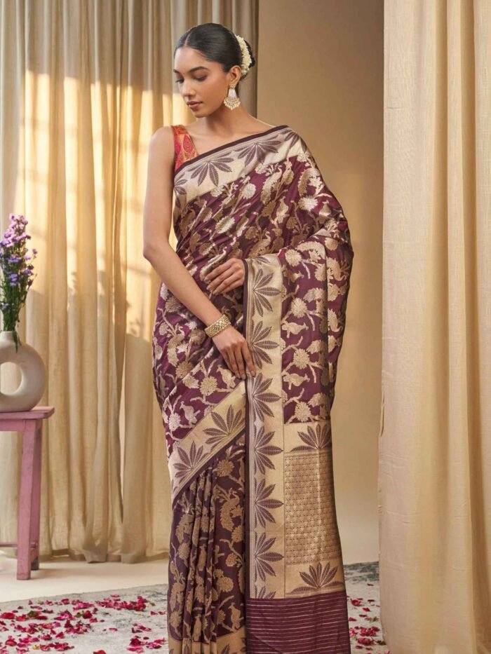 Hemangini (Grand Shikargah Cutwork Katan Saree) - Image 3