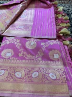 Tarini (Rose Pink Kadwa Jangla Dupatta) - Image 3