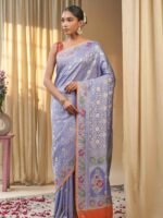Sharvika (Flowy Banarasi Meenadar Border Saree) - Image 3