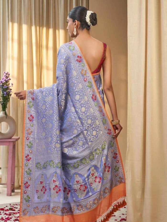 Sharvika (Flowy Banarasi Meenadar Border Saree) - Image 2