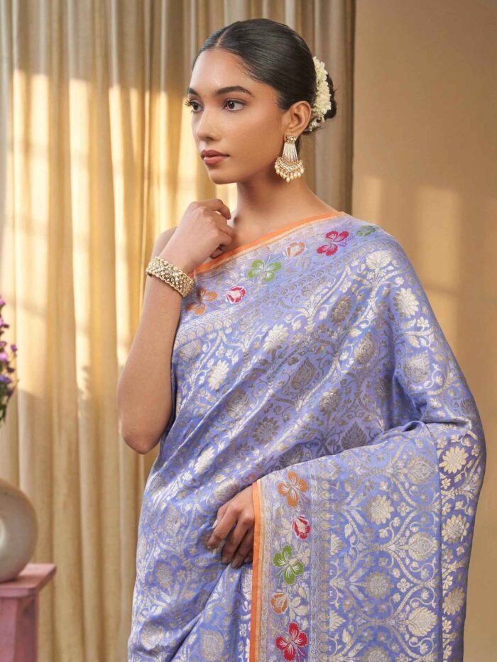 Sharvika (Flowy Banarasi Meenadar Border Saree) - Image 4