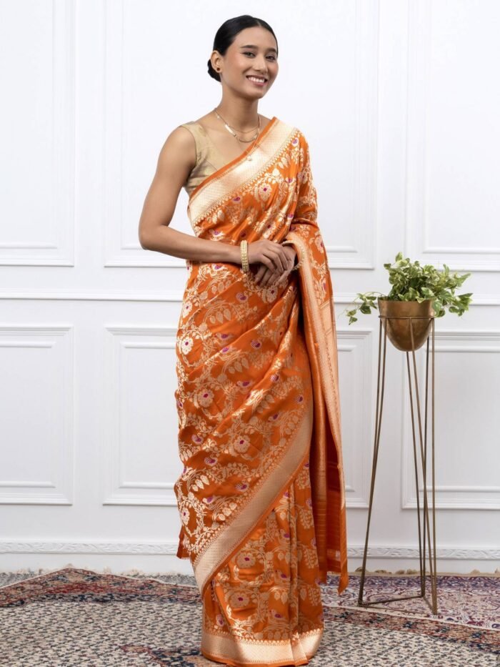 Bhakti (Shikargha Jangla Burnt Orange Saree) - Image 3