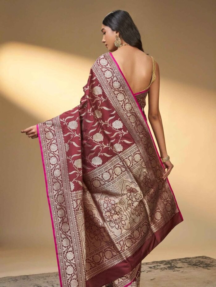 Gulika (Katan Silk Jangla Silver Zari Saree) - Image 2