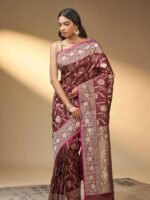Gulika (Katan Silk Jangla Silver Zari Saree) - Image 3