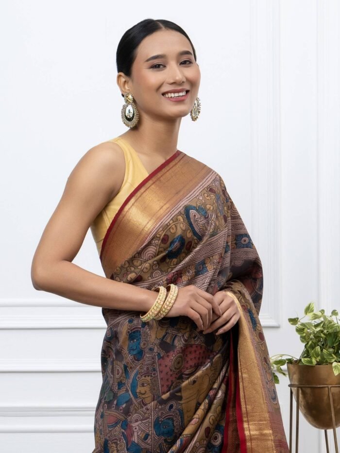 Ojasvini (Srijana Paithani Kalamkari Miniature Saree) - Image 4