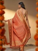 Himadri (Tanchoi Georgette Burnt Orange Saree) - Image 2