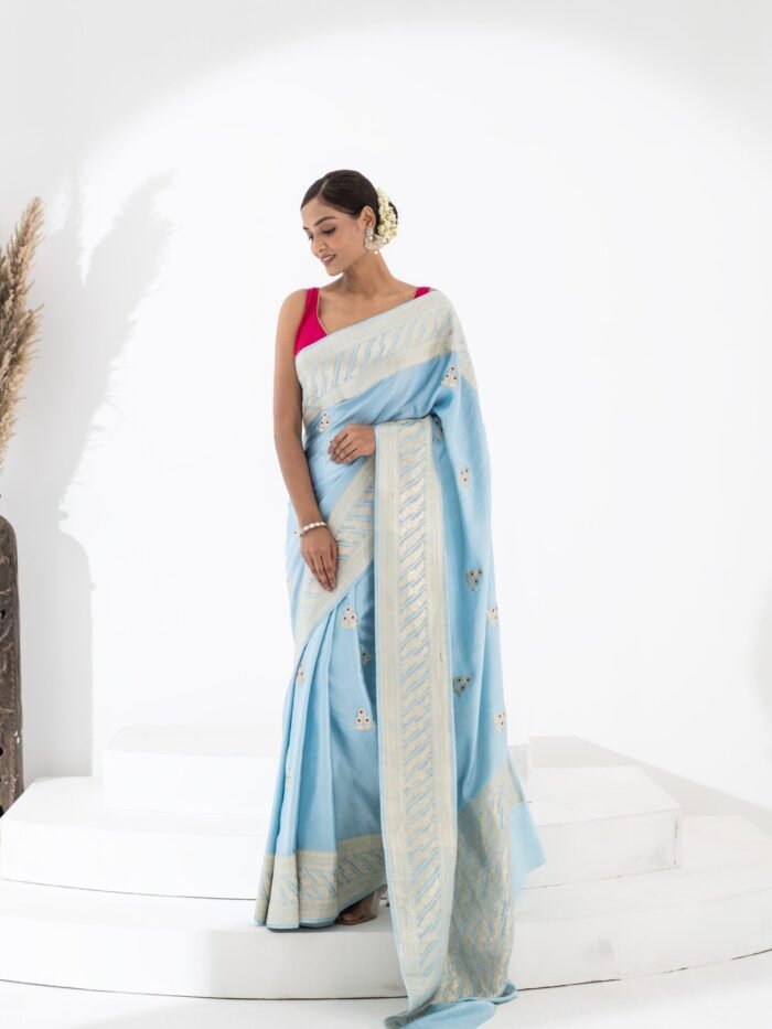 Ishita (Regal Kadwa Weave Mushru Saree) - Image 2