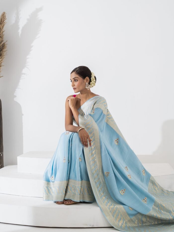 Ishita (Regal Kadwa Weave Mushru Saree) - Image 4