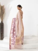Revati (Champagne Tissue Brocade Jaal Border Saree) - Image 3