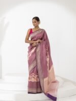 Narmada (Champagne Tissue Jaal Brocade Border Saree) - Image 2