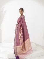 Narmada (Champagne Tissue Jaal Brocade Border Saree) - Image 3