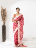 Dayanita (Designer Gota Patti Kadwa Weave Kora Saree)